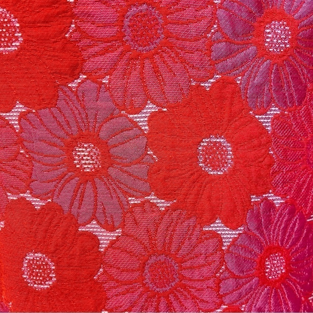 Trina Turk Devi Floral Puff-Sleeve Minidress in Red/Pink - Picture 13 of 15